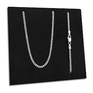 Corrente Grumet 2mm Fina Prata 925 Legítima Maciça Original