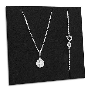 Colar Feminino Pingente São Bento Prata 925 Maciça Original
