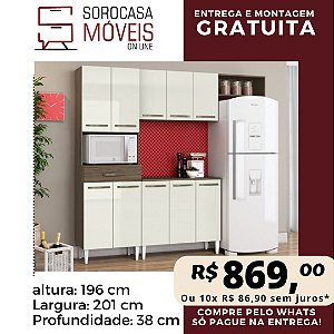 COZINHA COMPACTA ISADORA COM BALCAO ARAMOVEIS