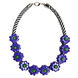 Choker Mini Margaridas Roxo