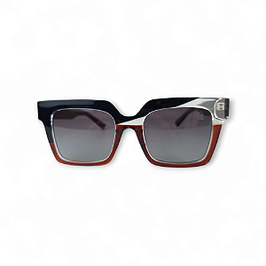 Óculos De Sol Quadrado Preto/Marrom