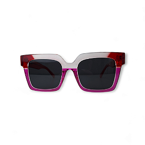 Óculos De Sol Quadrado Laranja/Rosa