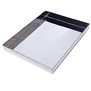 Bandeja Canto Liso  25x15x2 ( Inox)