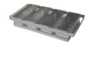 Conjunto Forma Pão 30 x 10 x 10  sem tampa Aluminio