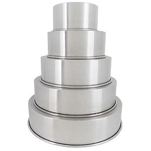 Conjunto Forma Bolo Redonda Alta com 5 unidades ( Aluminio)