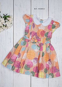Vestido Infantil Bolas Rabiscadas