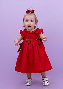 Vestido Bebê Vermelho Duas Saias