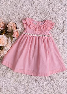 Vestido Bebê Babados Rosa