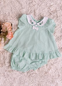 Conjunto Bebê Gola Verde