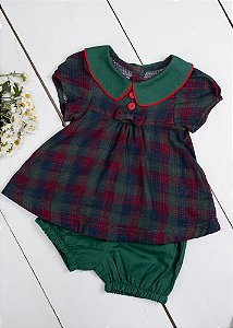 Conjunto Bebê  Sobre Saia Verde