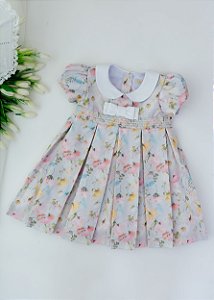 Vestido Bebê Casinha de Abelha Floral Candy Color
