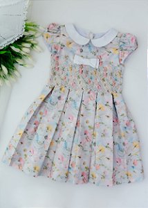 Vestido Infantil Casinha de Abelha Floral Candy Color