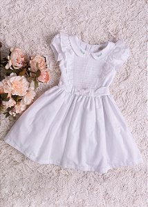 Vestido Infantil Com Gola Branco