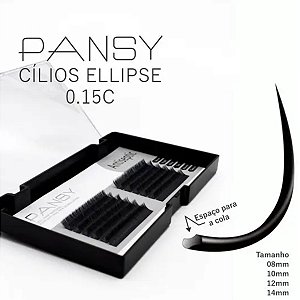 Cílios Fio A Fio Profissional Pansy Preto Elipse - 0.15C C 12mm