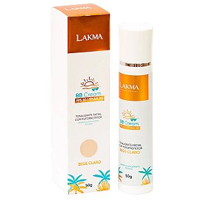 Protetor Solar e Base BB Cream Bege Claro FPS50 Lakma