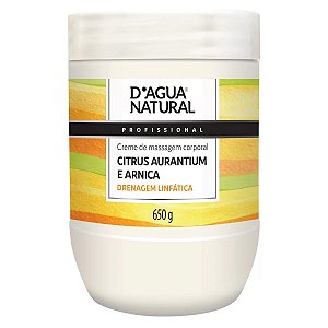 Creme de Massagem Citrus Aurantium e Arnica 650g D'Agua Natural