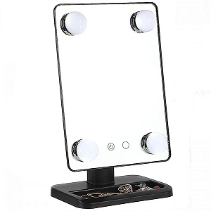 Espelho De Mesa LED Cosmetie Mirror 360 Rotation Angle