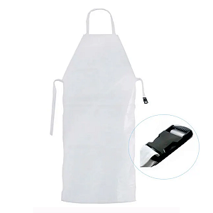 Avental Pvc Forrado Plus Branco C/ Engate 1,20x0,65M