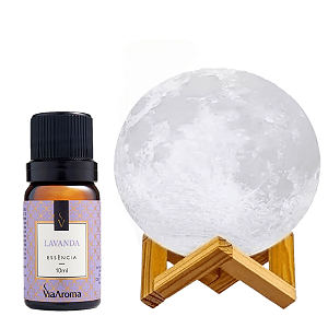 Kit Relaxante Lavanda Aromatizador Luminária Lua