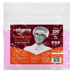Touca Rosa TNT Descartável 100 Unidades Vabene
