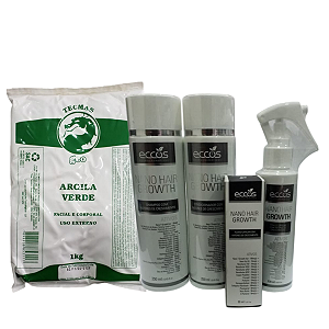Kit Capilar Crescimento Dos Fios Eccos e Argila Verde