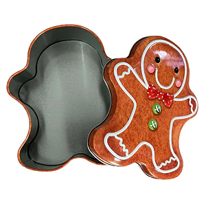 Lata De Metal De Natal Homem Biscoito Gengibre Claro