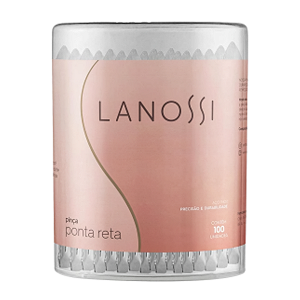 Pinça Lanossi Ponta Reta Pote 100 unidades