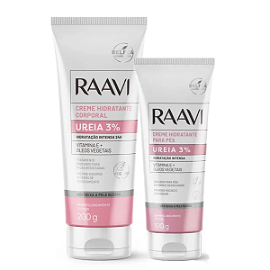 Kit Creme Hidratante Ureia 3% Corpo e Pés Raavi