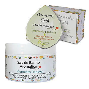 Kit Vela Quente Massagem Relaxante e Sais De Banho Epidermis