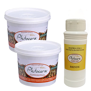 2 Ceras Depilatórias Phitocera 2kg Ganha 1 Talqueira