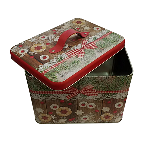 Lata Decorativa Sacola Cookie Natalino 20x15,2x17,2cm