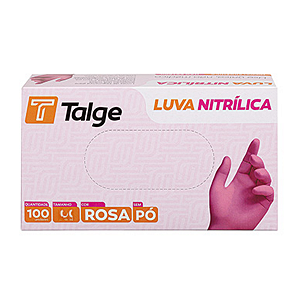 Luva Nitrílica 100uni Sem Pó Rosa Talge