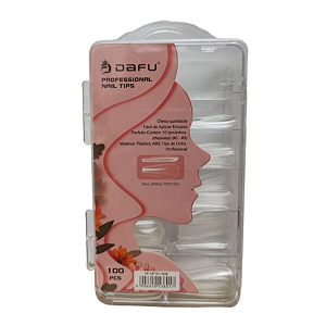 Tips Unhas Bailarina Transparente Dafu 100 Unidades