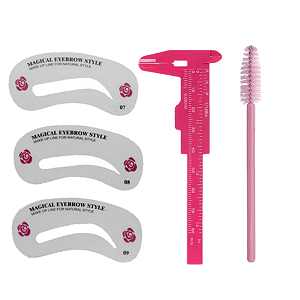 Kit Design Sobrancelha 3 Moldes Paquimetro Escovinha