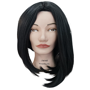 Peruca Chanel Bico Longo Fibra Orgânica Preto