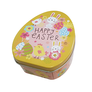 Lata Metal Ovo Páscoa 11,5x9x4,5cm