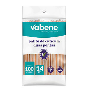 Palito De Cutículas Duas Pontas Vabene 100uni