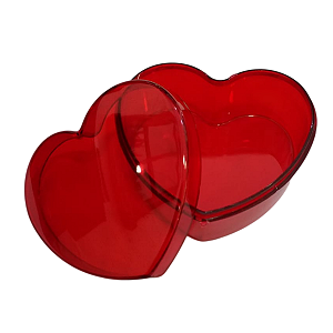 Pote Coração Acrílico Transparente 8x5cm