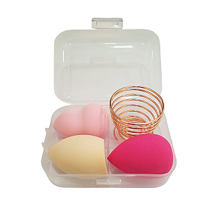 Kit Esponjas Maquiagem com Suporte