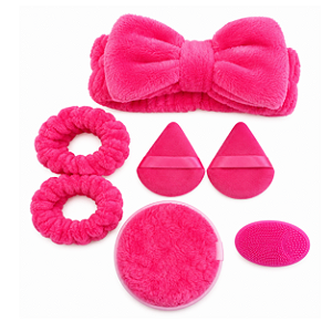Kit Limpeza Facial Faixa Munhequeiras e Esponjas