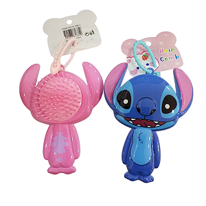 Escova Cabelo Stitch Azul ou Rosa Infantil