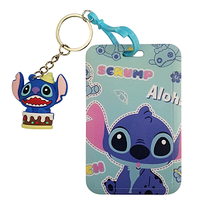 Porta Cartão Stitch com Chaveiro
