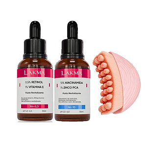 Kit Sérum Niacinamida e Retinol 30ml E Massageador Facial Lakma