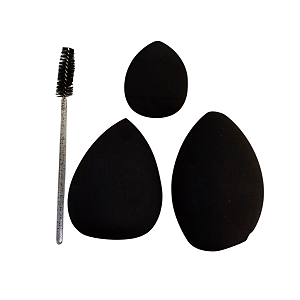 Kit 3 Esponjas Maquiagem 1 Escovinha