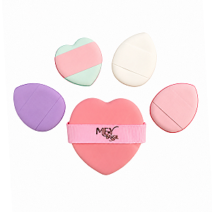 Kit 5 Esponjas Maquiagem Coração