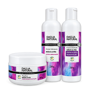 Kit Spa dos Pés Parafina Creme Esfoliante D’Água Natural