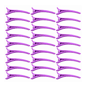 Presilhas Jacaré Cabelo Roxo 24 Unidades