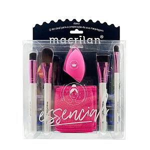 Kit Pinceis e Esponja Com Faixa ED012 Essencial Macrilan