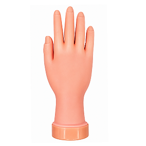 Mão Silicone Articulável Para Treino Manicure Unhas