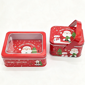 Kit 2 Latas Natal Vermelho Decorativas